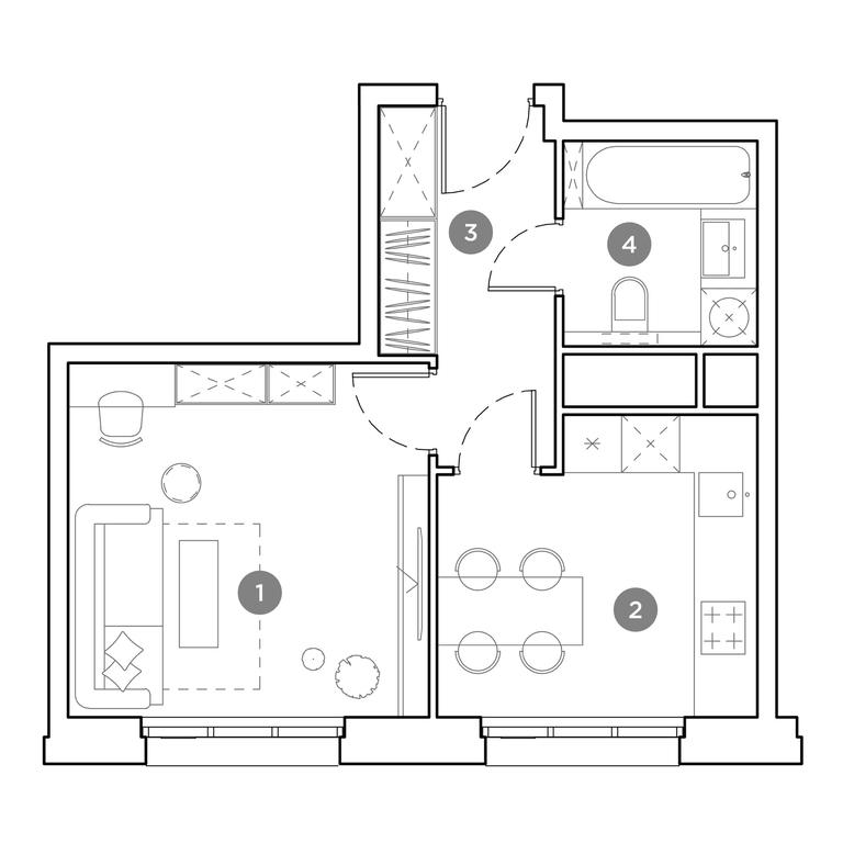 1-BD Apartment Sale, 33.3平方米 at Gogol Park, ulitsa Gogolya, 3, Lyubertsy, Moscow Region, Russia #2