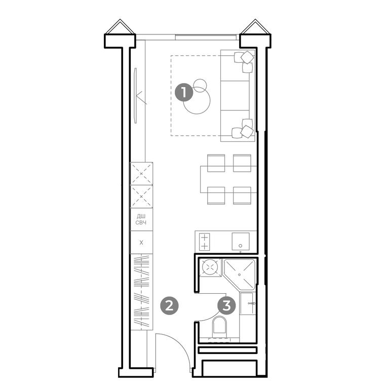 Apartment Sale, 27.5 sq. m. at Nametkin Tower, Namyotkina Street, 10А, Moscow, Russia #1