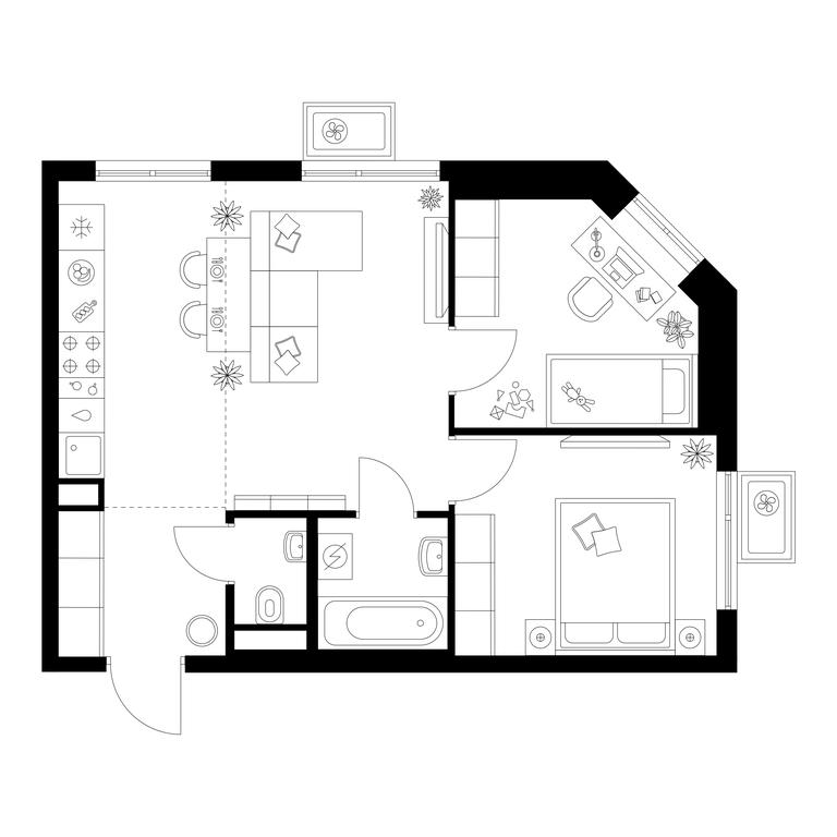 2-BD Apartment Sale, 48平方米 at Kavkazskiy Bulvar 51, Kavkazsky Boulevard, 51с3, Moscow, Russia #1 2-BD Apartment Sale, 48平方米 at Kavkazskiy Bulvar 51, Kavkazsky Boulevard, 51с3, Moscow, Russia #1