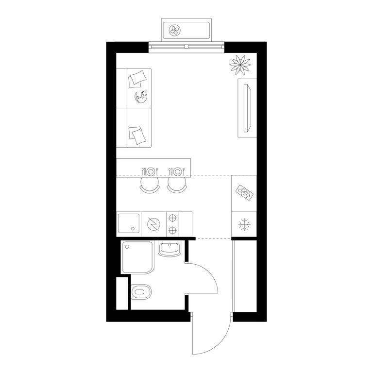 Apartment Sale, 20平方米 at Ilinskie Luga, Zapovednaya Street, 1, posyolok Ilyinskoye-Usovo, Krasnogorsk City District, Moscow Region, Russia #1