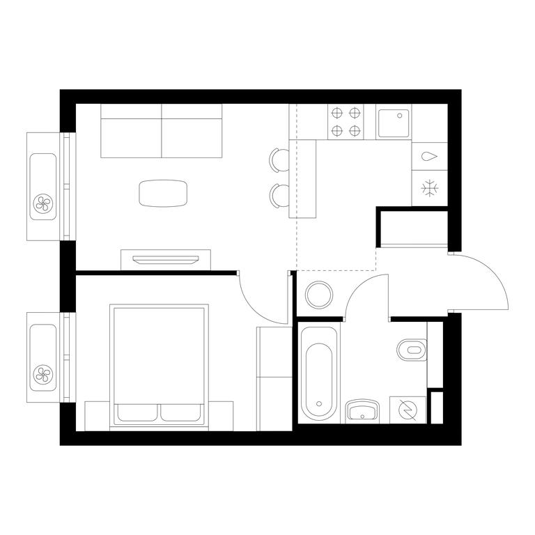 1-BD Apartment Sale, 32.1 sq. m. at Vostochnoe Butovo, Krymskaya Street, 13, rabochiy posyolok Bobrovo, Leninskiy City District, Moscow Region, Russia #1