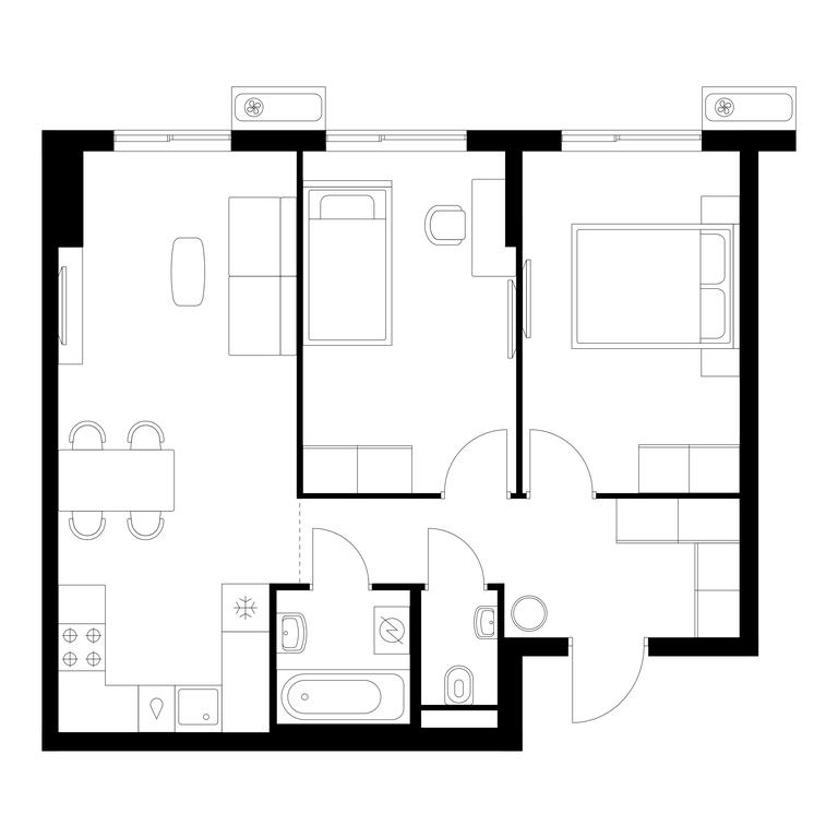 2-BD Apartment Sale, 57.7 sq. m. at Vostochnoe Butovo, Krymskaya Street, 13, rabochiy posyolok Bobrovo, Leninskiy City District, Moscow Region, Russia #1 2-BD Apartment Sale, 57.7 sq. m. at Vostochnoe Butovo, Krymskaya Street, 13, rabochiy posyolok Bobrovo, Leninskiy City District, Moscow Region, Russia #1
