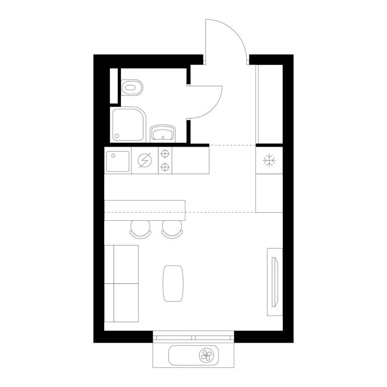 Apartment Sale, 22.4 sq. m. at Vostochnoe Butovo, Krymskaya Street, 13, rabochiy posyolok Bobrovo, Leninskiy City District, Moscow Region, Russia #1