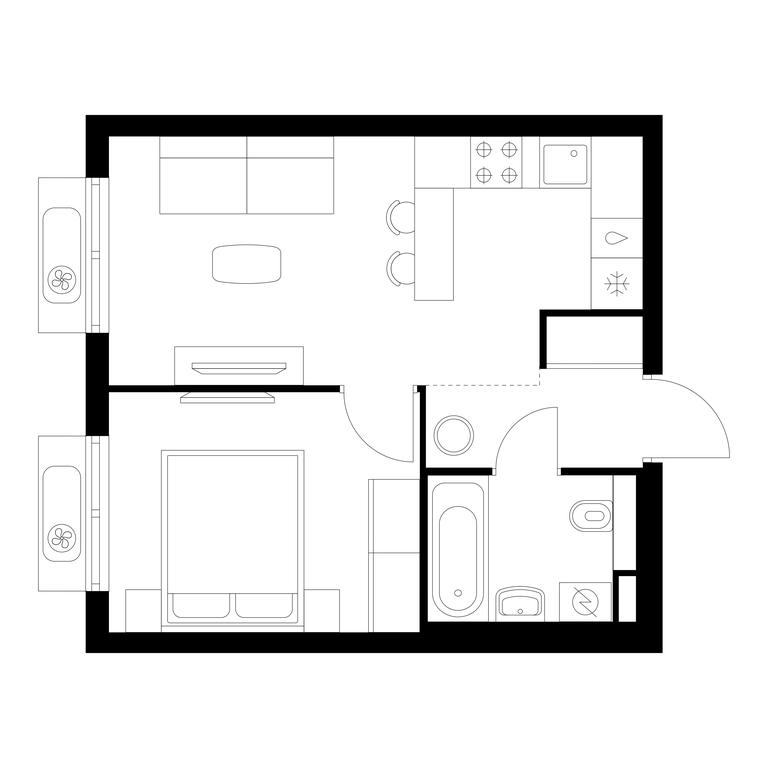 1-BD Apartment Sale, 34平方米 at Vostochnoe Butovo, Krymskaya Street, 13, rabochiy posyolok Bobrovo, Leninskiy City District, Moscow Region, Russia #1