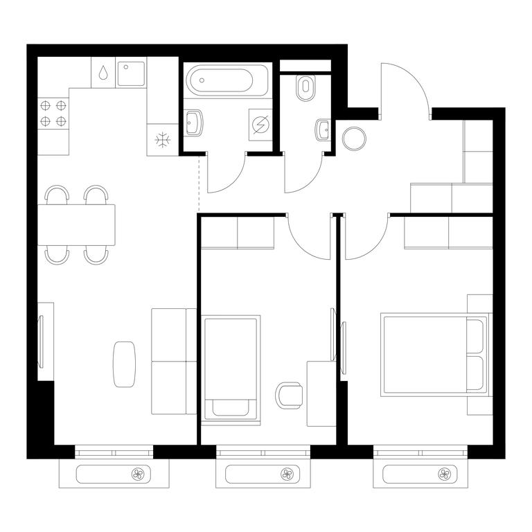 2-BD Apartment Sale, 57.7 sq. m. at Vostochnoe Butovo, Krymskaya Street, 13, rabochiy posyolok Bobrovo, Leninskiy City District, Moscow Region, Russia #1 2-BD Apartment Sale, 57.7 sq. m. at Vostochnoe Butovo, Krymskaya Street, 13, rabochiy posyolok Bobrovo, Leninskiy City District, Moscow Region, Russia #1