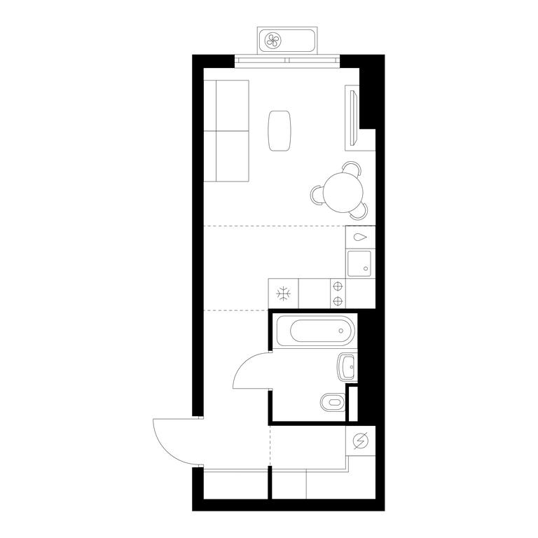 Apartment Sale, 27.5 sq. m. at Vostochnoe Butovo, Krymskaya Street, 13, rabochiy posyolok Bobrovo, Leninskiy City District, Moscow Region, Russia #1