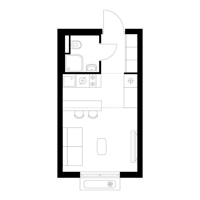 Apartment Sale, 19.9 sq. m. at Vostochnoe Butovo, Krymskaya Street, 13, rabochiy posyolok Bobrovo, Leninskiy City District, Moscow Region, Russia #1