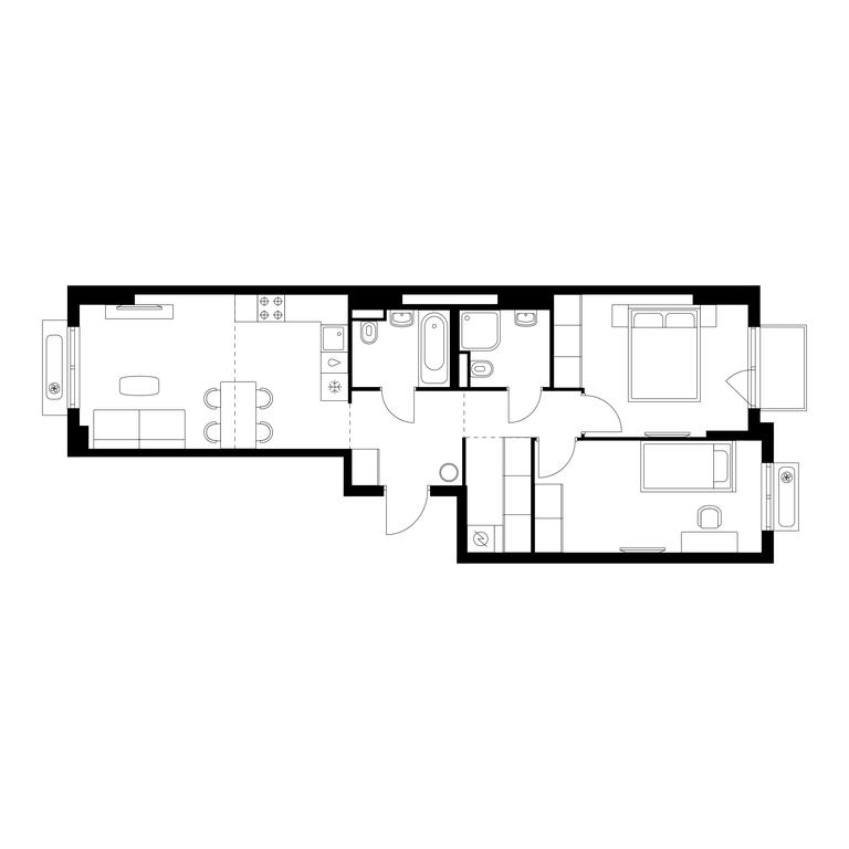 2-BD Apartment Sale, 63.6平方米 at Vostochnoe Butovo, Krymskaya Street, 13, rabochiy posyolok Bobrovo, Leninskiy City District, Moscow Region, Russia #1 2-BD Apartment Sale, 63.6平方米 at Vostochnoe Butovo, Krymskaya Street, 13, rabochiy posyolok Bobrovo, Leninskiy City District, Moscow Region, Russia #1