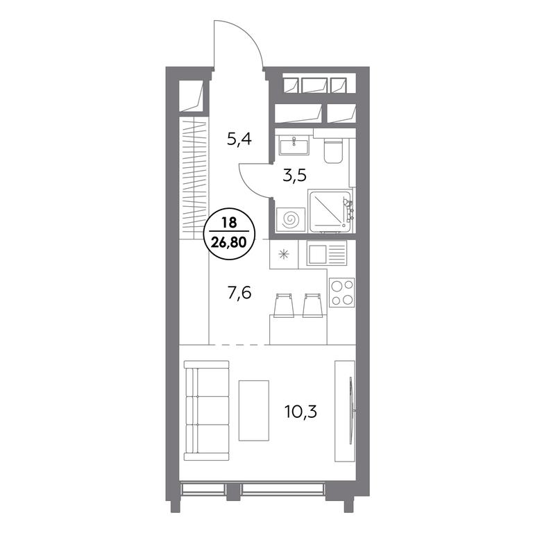 1-BD Apartment Sale, 26.8 sq. m. at Dom56, Fridrikha Engelsa Street, 56с1, Moscow, Russia #1 1-BD Apartment Sale, 26.8 sq. m. at Dom56, Fridrikha Engelsa Street, 56с1, Moscow, Russia #1