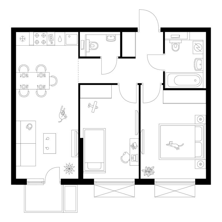 2-BD Apartment Sale, 52.4 sq. m. at Tomilinskiy Bulvar, Novaya Street, 1, Kotelniki, Moscow Region, Russia #1