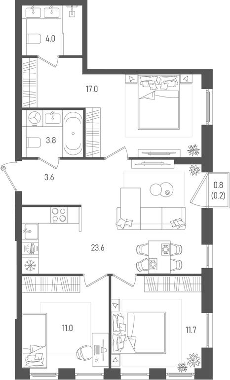 3-BD Apartment Sale, 74.9 sq. m. at Pave, 2nd Paveletsky Drive, Moscow, Russia #2 3-BD Apartment Sale, 74.9 sq. m. at Pave, 2nd Paveletsky Drive, Moscow, Russia #2