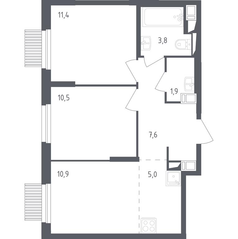 1-BD Apartment Sale, 49.9平方米 at Mytishchi Park, Silikatnaya ulitsa, 41к3, Mytischi, Moscow Region, Russia #1 1-BD Apartment Sale, 49.9平方米 at Mytishchi Park, Silikatnaya ulitsa, 41к3, Mytischi, Moscow Region, Russia #1