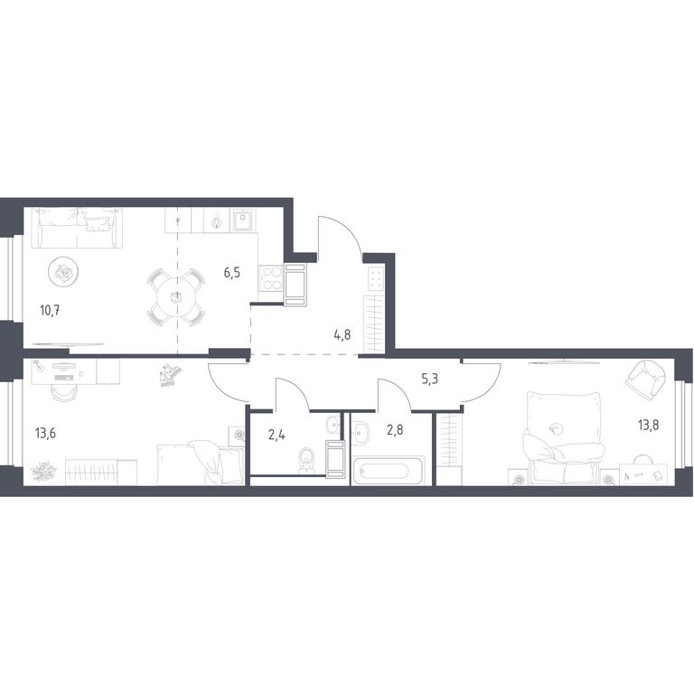 1-BD Apartment Sale, 59.3 sq. m. at Mytishchi Park, Silikatnaya ulitsa, 41к3, Mytischi, Moscow Region, Russia #1 1-BD Apartment Sale, 59.3 sq. m. at Mytishchi Park, Silikatnaya ulitsa, 41к3, Mytischi, Moscow Region, Russia #1