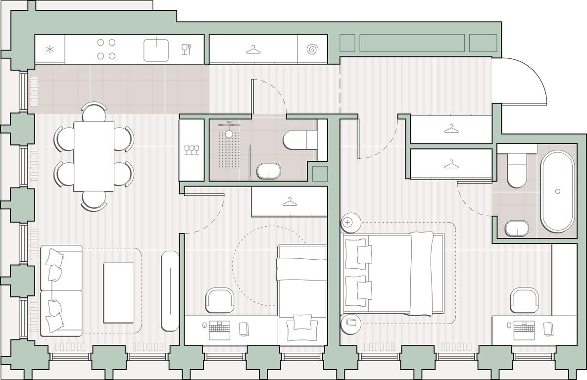 2-BD Apartment Sale, 61.05 sq. m. at Sreda na Kutuzovskom, Ivana Franko Street, Moscow, Russia #1 2-BD Apartment Sale, 61.05 sq. m. at Sreda na Kutuzovskom, Ivana Franko Street, Moscow, Russia #1