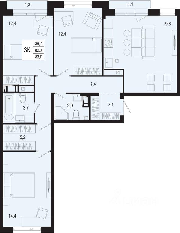 2-BD Apartment Sale, 82平方米 at Novaya Shcherbinka, Borisovka Village, Podolsk City District, Moscow Region, Russia #1 2-BD Apartment Sale, 82平方米 at Novaya Shcherbinka, Borisovka Village, Podolsk City District, Moscow Region, Russia #1