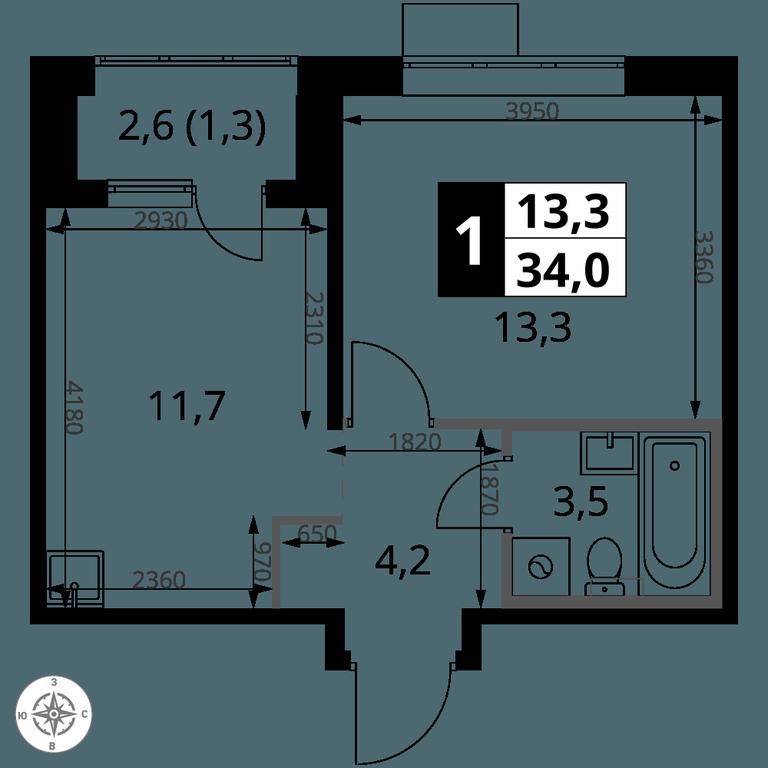 1-BD Apartment Sale, 34 sq. m. at 1-y Salarevskiy, Kiyevskoye Highway, Moskovskiy Settlement, Moscow, Russia #2