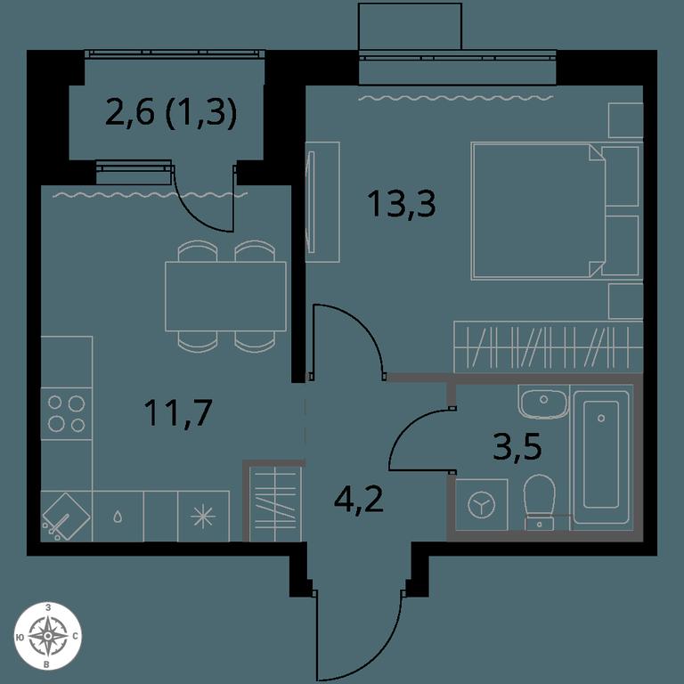 1-BD Apartment Sale, 34 sq. m. at 1-y Salarevskiy, Kiyevskoye Highway, Moskovskiy Settlement, Moscow, Russia #1