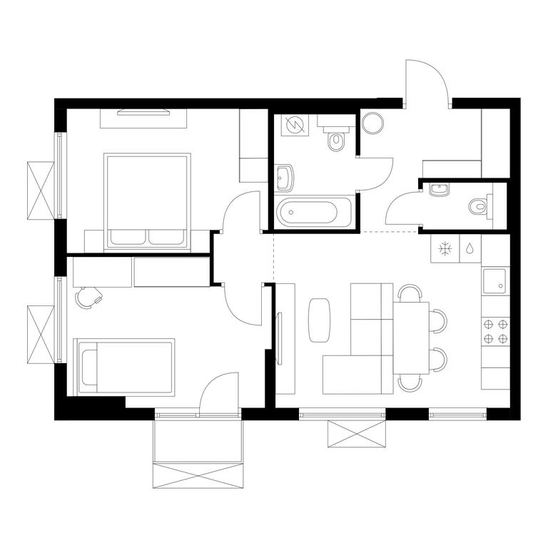 2-BD Apartment Sale, 54.6平方米 at Nikolskie Luga, Varshavskoye Highway, вл266с1, Moscow, Russia #1 2-BD Apartment Sale, 54.6平方米 at Nikolskie Luga, Varshavskoye Highway, вл266с1, Moscow, Russia #1