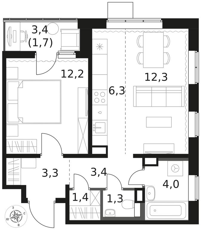 2-BD Apartment Sale, 45.9 sq. m. at 1 Himkinskij, zhiloy kompleks 1-y Khimkinskiy, kvartal Mezhdunarodny, mikrorayon Klyazma-Starbeyevo, Khimki, Moscow Region, Russia #1 2-BD Apartment Sale, 45.9 sq. m. at 1 Himkinskij, zhiloy kompleks 1-y Khimkinskiy, kvartal Mezhdunarodny, mikrorayon Klyazma-Starbeyevo, Khimki, Moscow Region, Russia #1