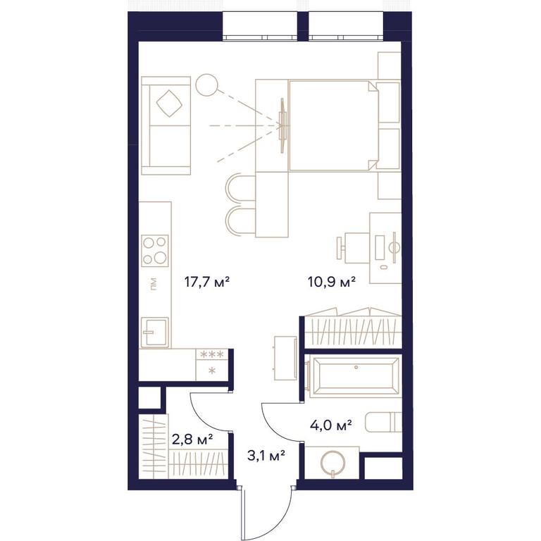 Apartment Sale, 38.5平方米 at Soyuz, Selskokhozyaystvennaya Street, Moscow, Russia #2 Apartment Sale, 38.5平方米 at Soyuz, Selskokhozyaystvennaya Street, Moscow, Russia #2
