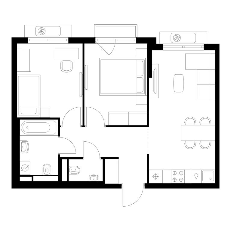 2-BD Apartment Sale, 50.4 sq. m. at Vostochnoe Butovo, Krymskaya Street, 13, rabochiy posyolok Bobrovo, Leninskiy City District, Moscow Region, Russia #1 2-BD Apartment Sale, 50.4 sq. m. at Vostochnoe Butovo, Krymskaya Street, 13, rabochiy posyolok Bobrovo, Leninskiy City District, Moscow Region, Russia #1