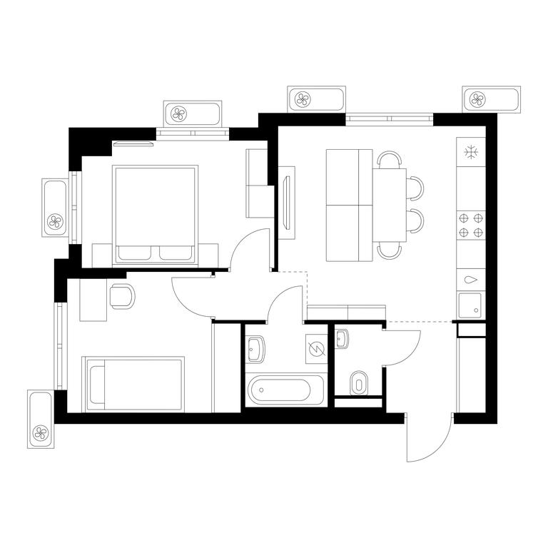 2-BD Apartment Sale, 46 sq. m. at Vostochnoe Butovo, Krymskaya Street, 13, rabochiy posyolok Bobrovo, Leninskiy City District, Moscow Region, Russia #1 2-BD Apartment Sale, 46 sq. m. at Vostochnoe Butovo, Krymskaya Street, 13, rabochiy posyolok Bobrovo, Leninskiy City District, Moscow Region, Russia #1