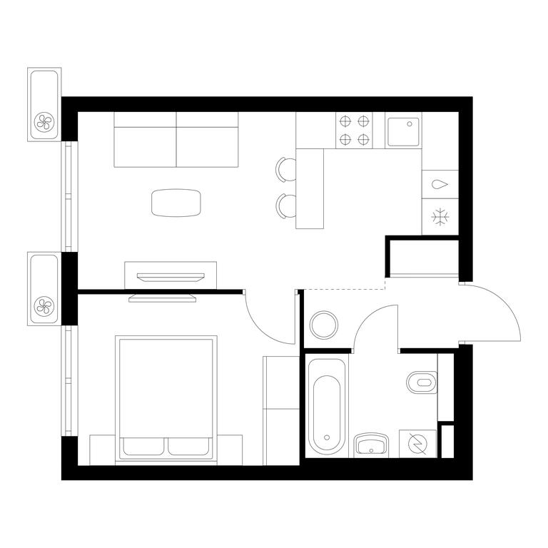 1-BD Apartment Sale, 34 sq. m. at Vostochnoe Butovo, Krymskaya Street, 13, rabochiy posyolok Bobrovo, Leninskiy City District, Moscow Region, Russia #1