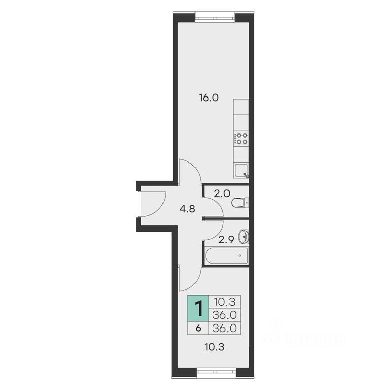 Apartment Sale, 36平方米 at Olimp, Mikheenko Street, Khotkovo, Sergiyevo-Posadskiy Urban District, Moscow Region, Russia #1