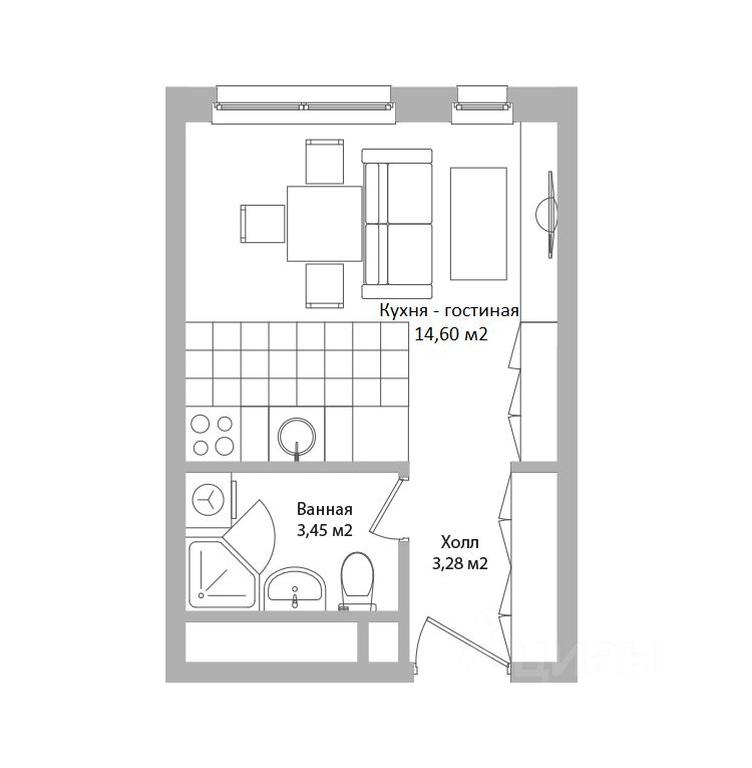 Apartment Sale, 21.3平方米 at po ul. Sukromka, Sukromka Street, Mytischi, Moscow Region, Russia #1