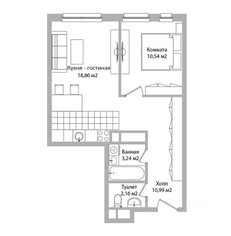 1-BD Apartment Sale, 45.8平方米 at po ul. Sukromka, Sukromka Street, Mytischi, Moscow Region, Russia #1 1-BD Apartment Sale, 45.8平方米 at po ul. Sukromka, Sukromka Street, Mytischi, Moscow Region, Russia #1