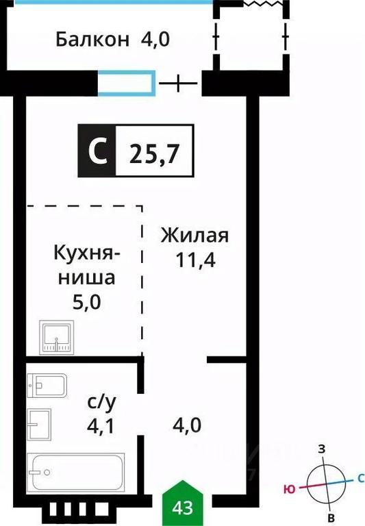 Apartment Sale, 25.7平方米 at Smart Kvartal Lesnaya Otrada, ulitsa Detstva, derevnya Aristovo, Krasnogorsk Urban District, Moscow Region, Russia #1 Apartment Sale, 25.7平方米 at Smart Kvartal Lesnaya Otrada, ulitsa Detstva, derevnya Aristovo, Krasnogorsk Urban District, Moscow Region, Russia #1
