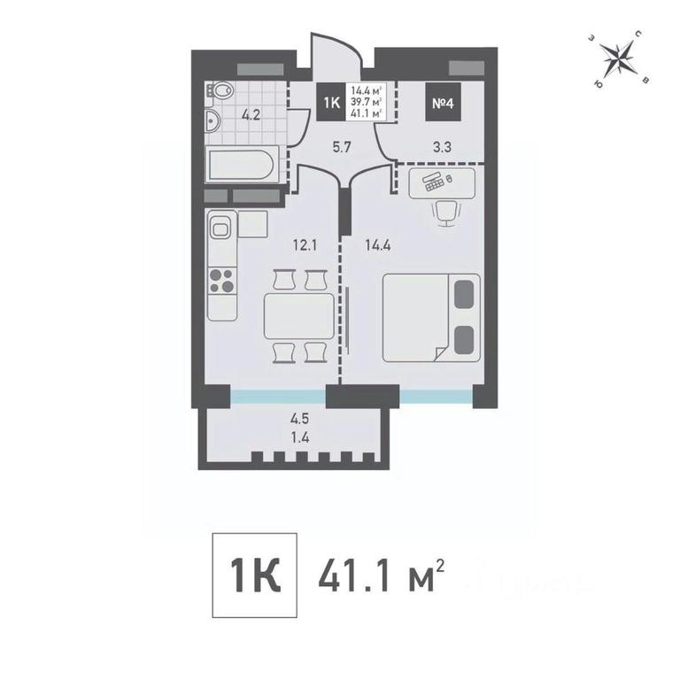 Apartment Sale, 41.1平方米 at Zelenograd Rivera, ulitsa Lyotchika Polagushina, Zelenograd, Moscow, Russia #1 Apartment Sale, 41.1平方米 at Zelenograd Rivera, ulitsa Lyotchika Polagushina, Zelenograd, Moscow, Russia #1
