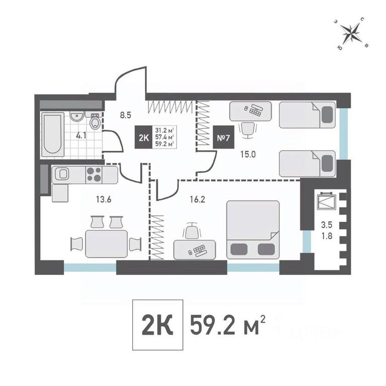 1-BD Apartment Sale, 59.2平方米 at Zelenograd Rivera, ulitsa Lyotchika Polagushina, Zelenograd, Moscow, Russia #1 1-BD Apartment Sale, 59.2平方米 at Zelenograd Rivera, ulitsa Lyotchika Polagushina, Zelenograd, Moscow, Russia #1