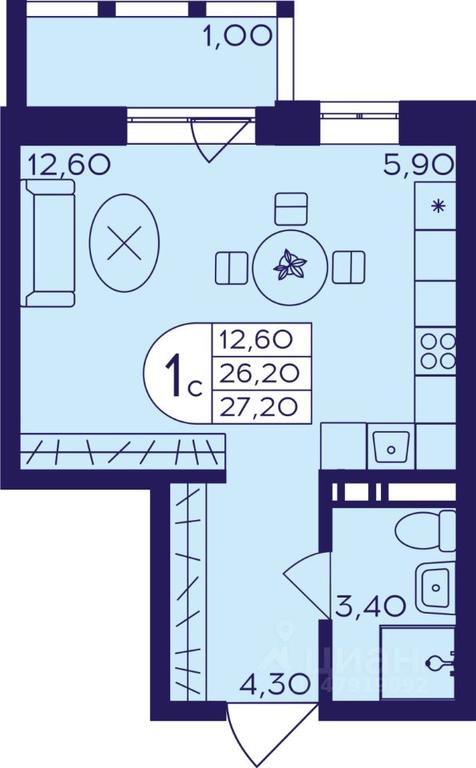 Apartment Sale, 27.2 sq. m. at Geroev, prospekt Geroyev, Zheleznodorozhny Microdistrict, Balashikha, Moscow Region, Russia #1 Apartment Sale, 27.2 sq. m. at Geroev, prospekt Geroyev, Zheleznodorozhny Microdistrict, Balashikha, Moscow Region, Russia #1