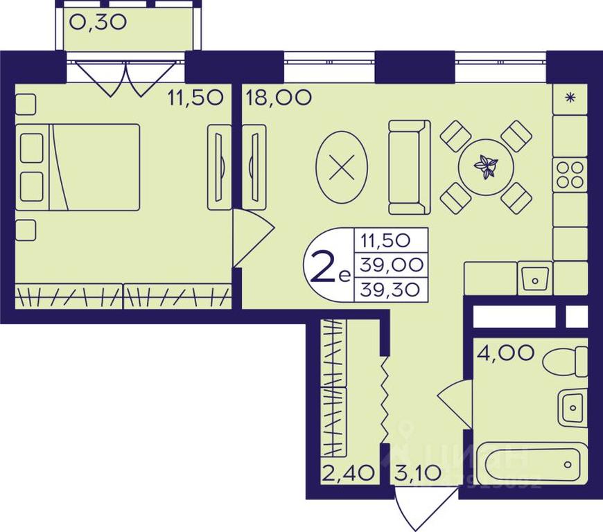 1-BD Apartment Sale, 39.3 sq. m. at Geroev, prospekt Geroyev, Zheleznodorozhny Microdistrict, Balashikha, Moscow Region, Russia #1