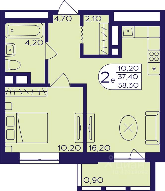 Продажа 1-комн. квартиры, 38,3 м² в ЖК «Героев», проспект Героев, микрорайон Железнодорожный, Балашиха, Московская область, Россия #1