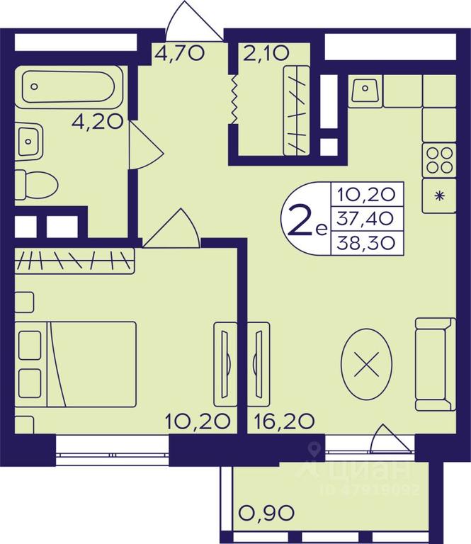 Продажа 1-комн. квартиры, 38,3 м² в ЖК «Героев», проспект Героев, микрорайон Железнодорожный, Балашиха, Московская область, Россия #1