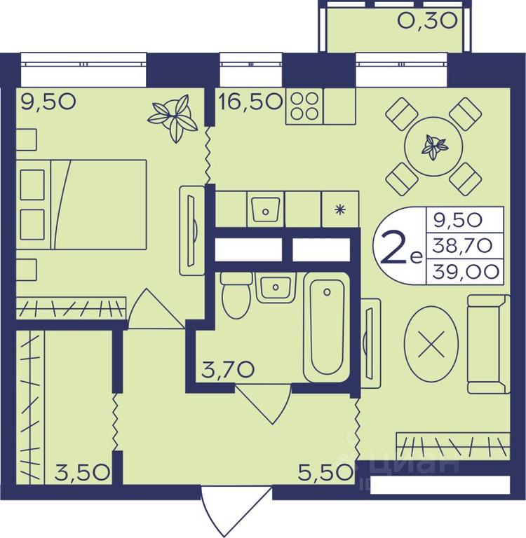 Продажа 1-комн. квартиры, 39,1 м² в ЖК «Героев», проспект Героев, микрорайон Железнодорожный, Балашиха, Московская область, Россия #1