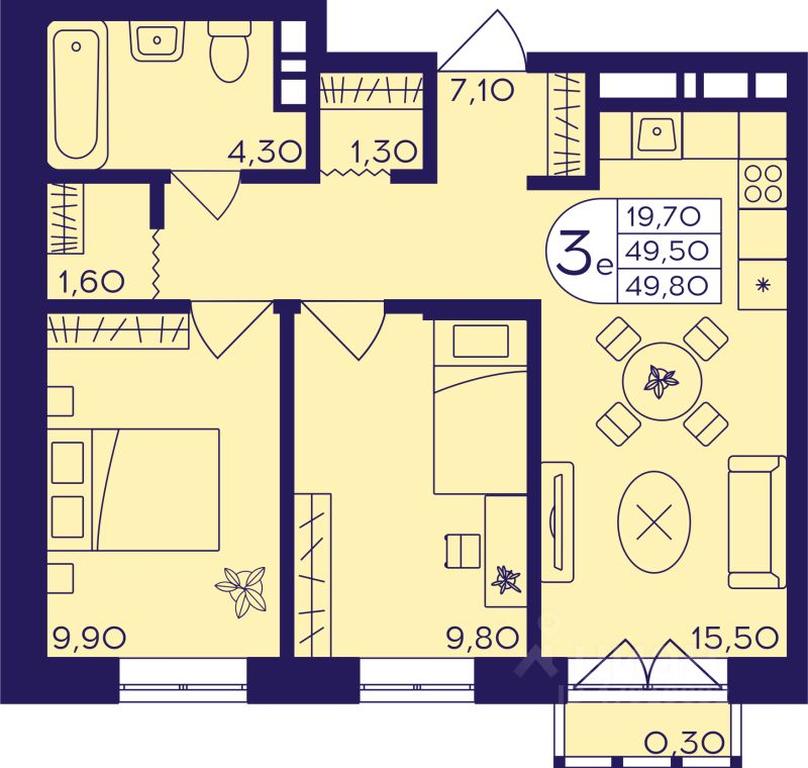 2-BD Apartment Sale, 49.8 sq. m. at Geroev, prospekt Geroyev, Zheleznodorozhny Microdistrict, Balashikha, Moscow Region, Russia #1 2-BD Apartment Sale, 49.8 sq. m. at Geroev, prospekt Geroyev, Zheleznodorozhny Microdistrict, Balashikha, Moscow Region, Russia #1