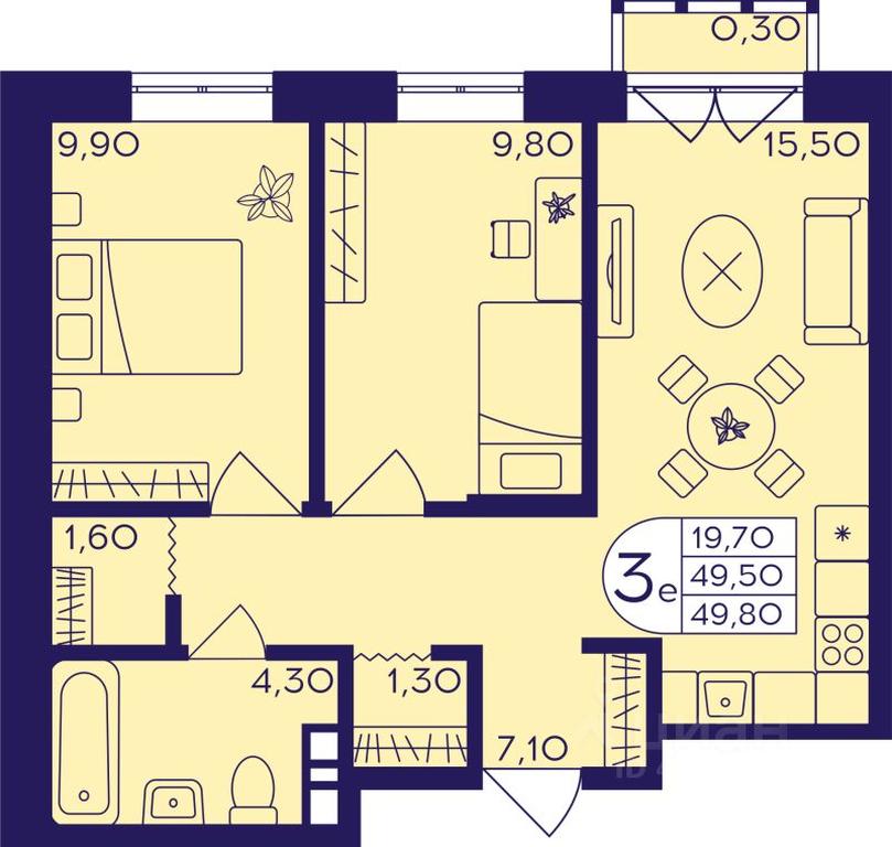 2-BD Apartment Sale, 49.8 sq. m. at Geroev, prospekt Geroyev, Zheleznodorozhny Microdistrict, Balashikha, Moscow Region, Russia #1 2-BD Apartment Sale, 49.8 sq. m. at Geroev, prospekt Geroyev, Zheleznodorozhny Microdistrict, Balashikha, Moscow Region, Russia #1