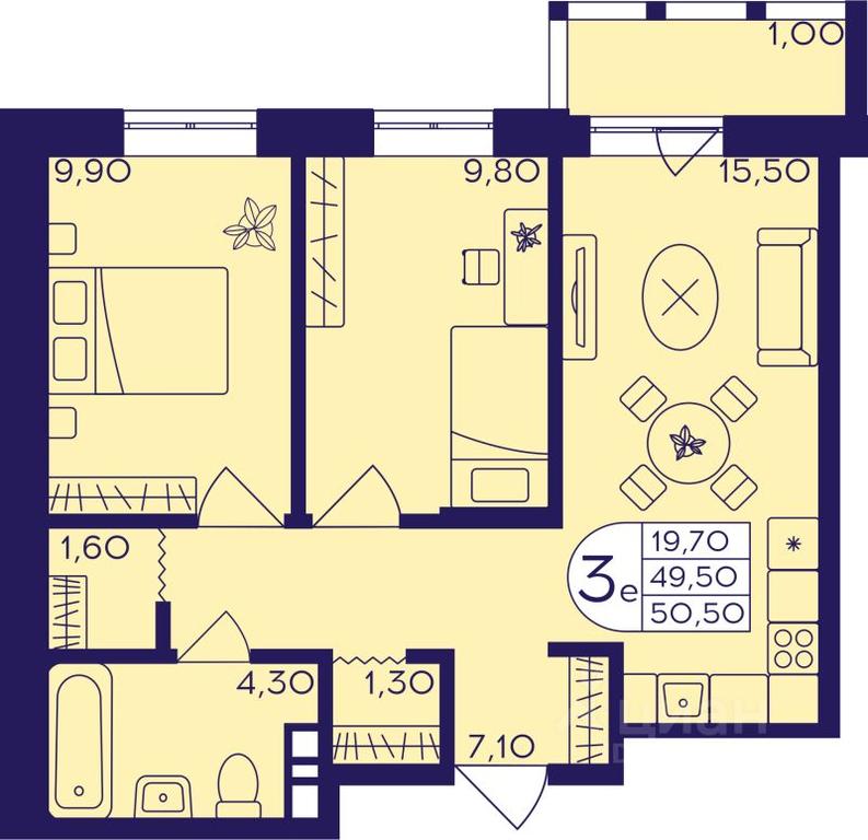 2-BD Apartment Sale, 50.5 sq. m. at Geroev, prospekt Geroyev, Zheleznodorozhny Microdistrict, Balashikha, Moscow Region, Russia #1 2-BD Apartment Sale, 50.5 sq. m. at Geroev, prospekt Geroyev, Zheleznodorozhny Microdistrict, Balashikha, Moscow Region, Russia #1