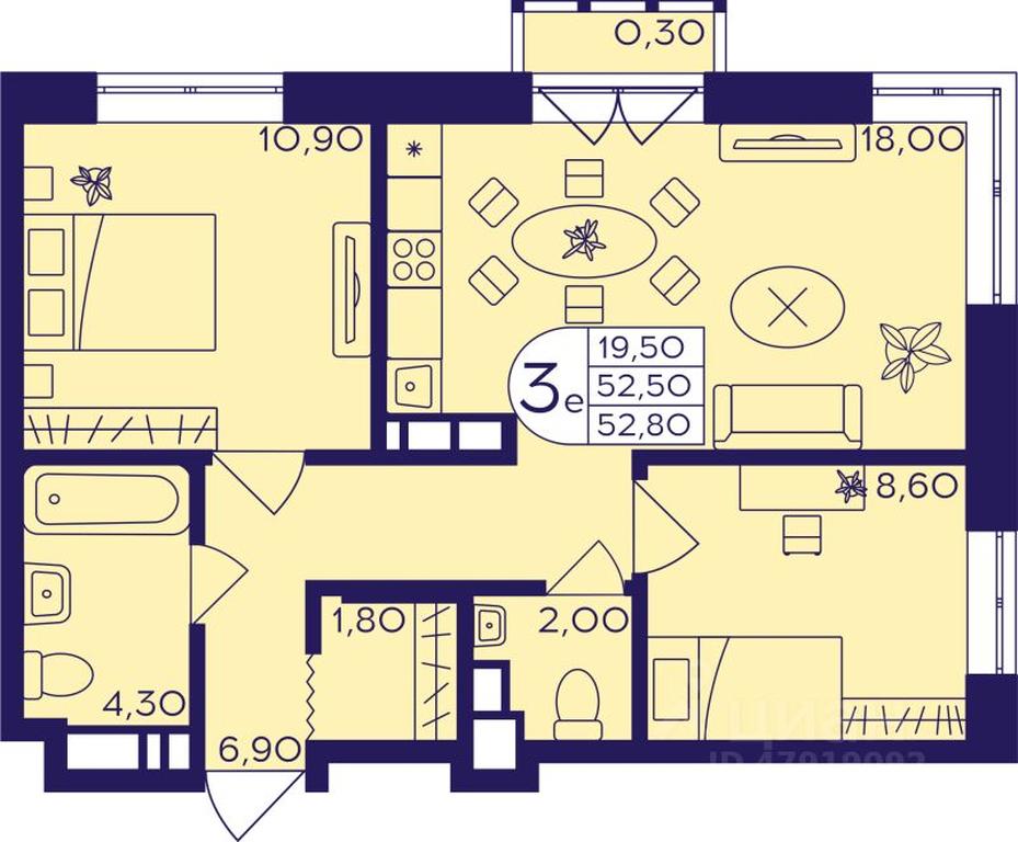 2-BD Apartment Sale, 52.8 sq. m. at Geroev, prospekt Geroyev, Zheleznodorozhny Microdistrict, Balashikha, Moscow Region, Russia #1 2-BD Apartment Sale, 52.8 sq. m. at Geroev, prospekt Geroyev, Zheleznodorozhny Microdistrict, Balashikha, Moscow Region, Russia #1