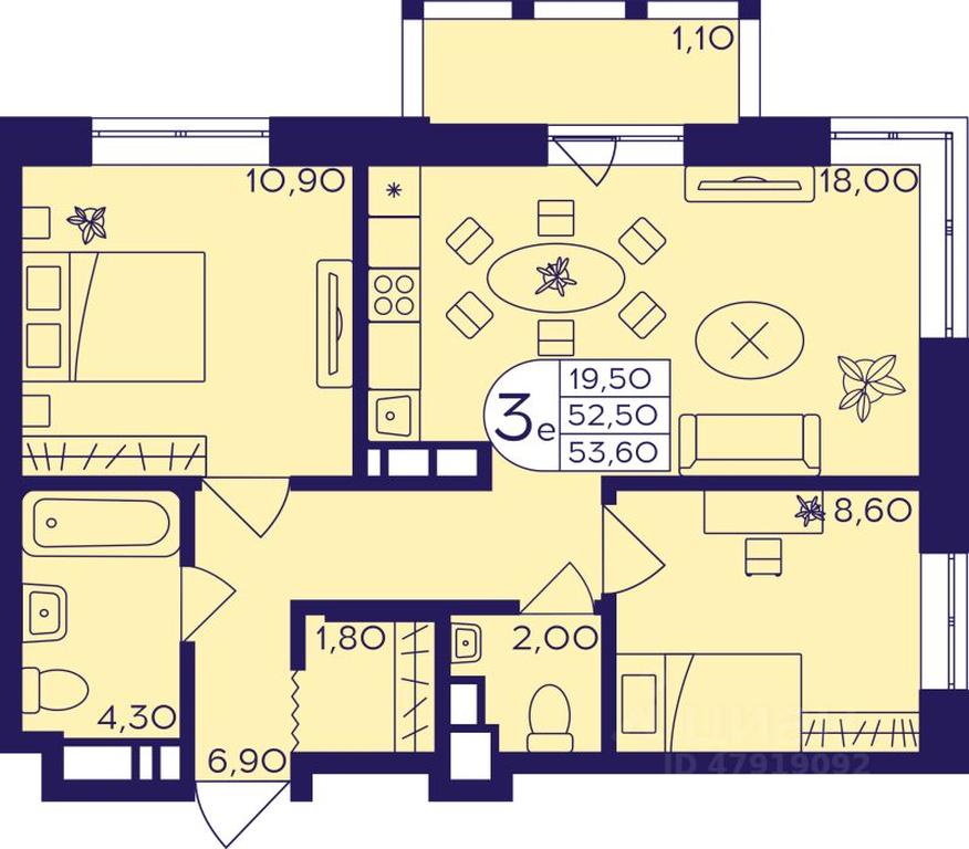 2-BD Apartment Sale, 53.6 sq. m. at Geroev, prospekt Geroyev, Zheleznodorozhny Microdistrict, Balashikha, Moscow Region, Russia #1 2-BD Apartment Sale, 53.6 sq. m. at Geroev, prospekt Geroyev, Zheleznodorozhny Microdistrict, Balashikha, Moscow Region, Russia #1