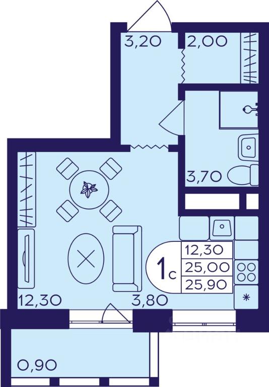 Apartment Sale, 25.9平方米 at Geroev, prospekt Geroyev, Zheleznodorozhny Microdistrict, Balashikha, Moscow Region, Russia #1 Apartment Sale, 25.9平方米 at Geroev, prospekt Geroyev, Zheleznodorozhny Microdistrict, Balashikha, Moscow Region, Russia #1