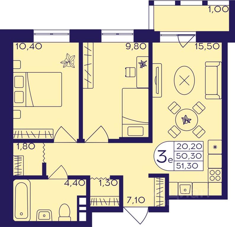 2-BD Apartment Sale, 51.3 sq. m. at Geroev, prospekt Geroyev, Zheleznodorozhny Microdistrict, Balashikha, Moscow Region, Russia #1 2-BD Apartment Sale, 51.3 sq. m. at Geroev, prospekt Geroyev, Zheleznodorozhny Microdistrict, Balashikha, Moscow Region, Russia #1