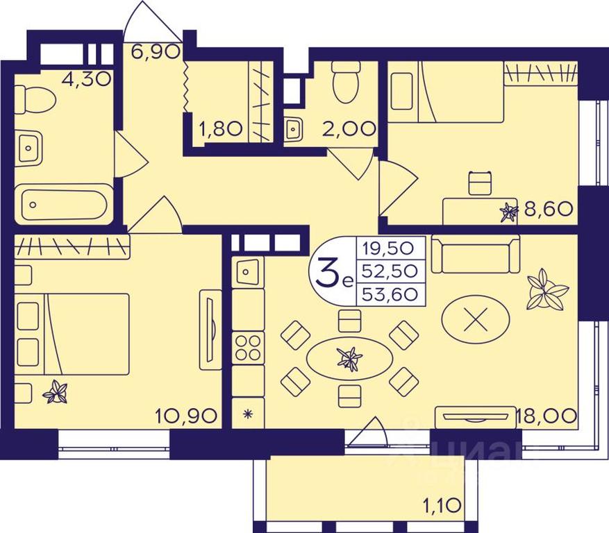 2-BD Apartment Sale, 53.6 sq. m. at Geroev, prospekt Geroyev, Zheleznodorozhny Microdistrict, Balashikha, Moscow Region, Russia #1 2-BD Apartment Sale, 53.6 sq. m. at Geroev, prospekt Geroyev, Zheleznodorozhny Microdistrict, Balashikha, Moscow Region, Russia #1