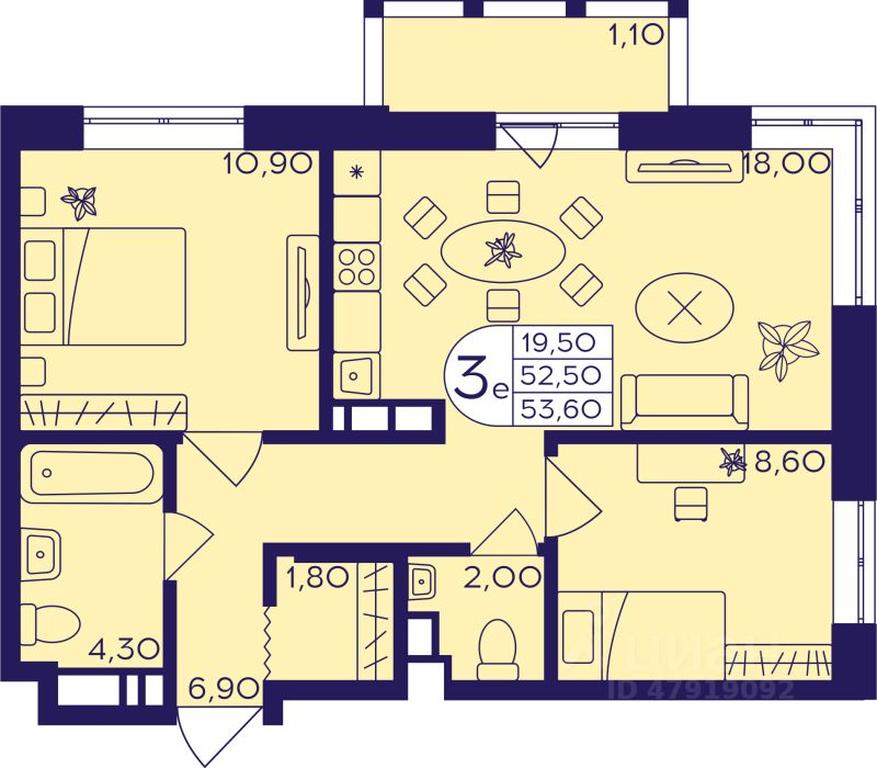 2-BD Apartment Sale, 53.6 sq. m. at Geroev, prospekt Geroyev, Zheleznodorozhny Microdistrict, Balashikha, Moscow Region, Russia #1 2-BD Apartment Sale, 53.6 sq. m. at Geroev, prospekt Geroyev, Zheleznodorozhny Microdistrict, Balashikha, Moscow Region, Russia #1