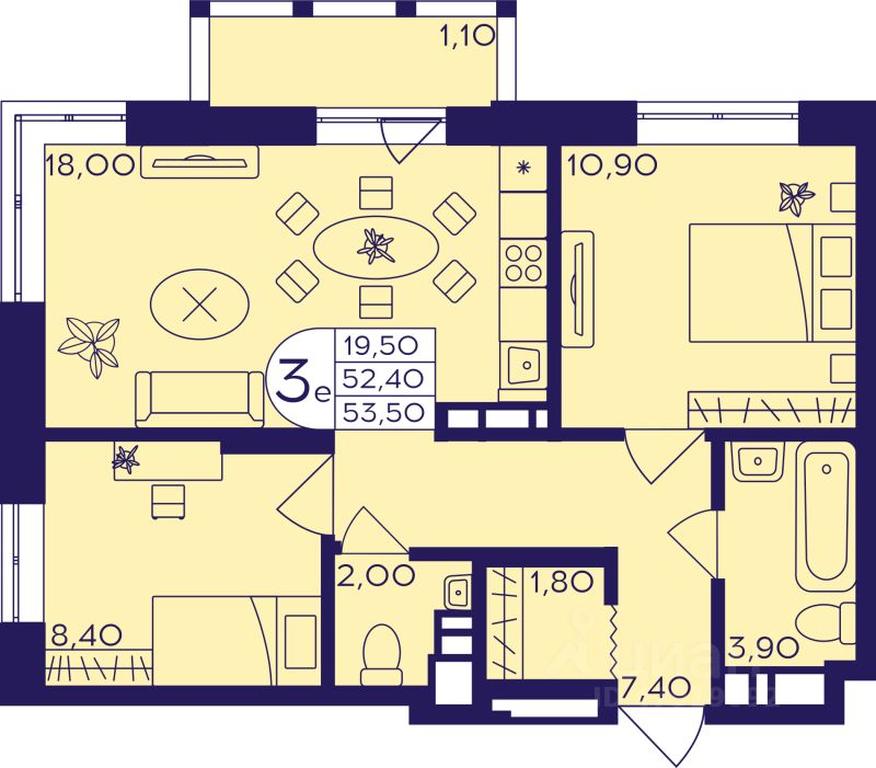 2-BD Apartment Sale, 53.5 sq. m. at Geroev, prospekt Geroyev, Zheleznodorozhny Microdistrict, Balashikha, Moscow Region, Russia #1 2-BD Apartment Sale, 53.5 sq. m. at Geroev, prospekt Geroyev, Zheleznodorozhny Microdistrict, Balashikha, Moscow Region, Russia #1