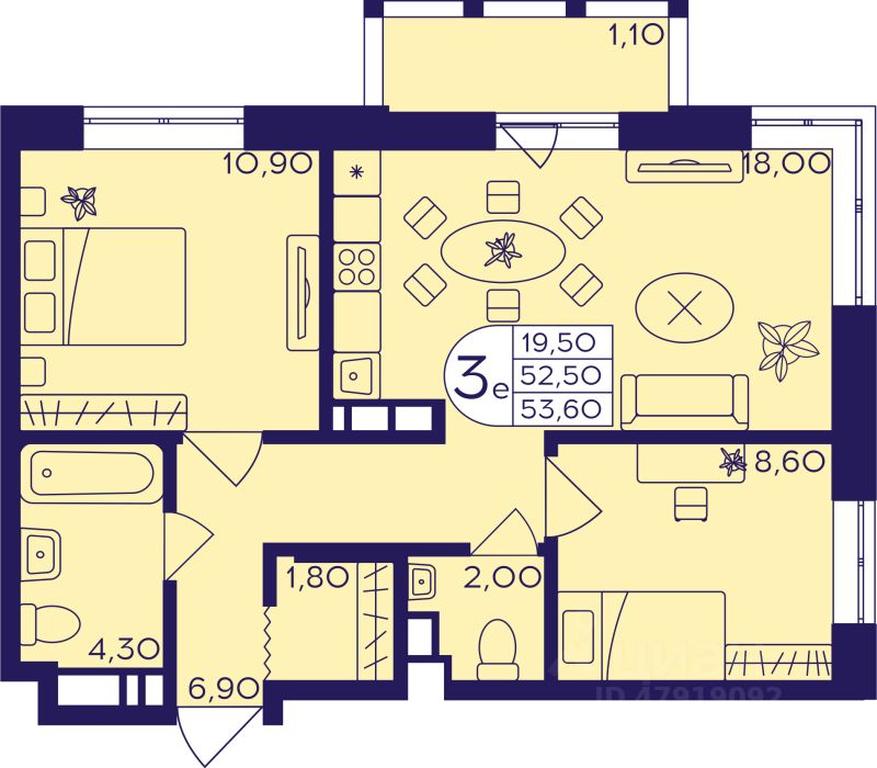 2-BD Apartment Sale, 53.6 sq. m. at Geroev, prospekt Geroyev, Zheleznodorozhny Microdistrict, Balashikha, Moscow Region, Russia #1 2-BD Apartment Sale, 53.6 sq. m. at Geroev, prospekt Geroyev, Zheleznodorozhny Microdistrict, Balashikha, Moscow Region, Russia #1