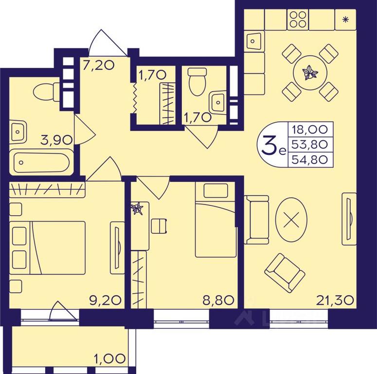 2-BD Apartment Sale, 54.8 sq. m. at Geroev, prospekt Geroyev, Zheleznodorozhny Microdistrict, Balashikha, Moscow Region, Russia #1 2-BD Apartment Sale, 54.8 sq. m. at Geroev, prospekt Geroyev, Zheleznodorozhny Microdistrict, Balashikha, Moscow Region, Russia #1